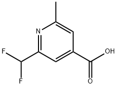 2-(二氟甲基)-6-甲基异烟酸 结构式
