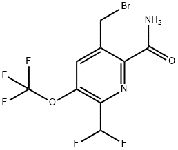 5-(Bromomethyl)-2-(difluoromethyl)-3-(trifluoromethoxy)pyridine-6-carboxamide 结构式