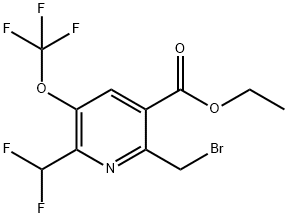 Ethyl 2-(bromomethyl)-6-(difluoromethyl)-5-(trifluoromethoxy)pyridine-3-carboxylate 结构式