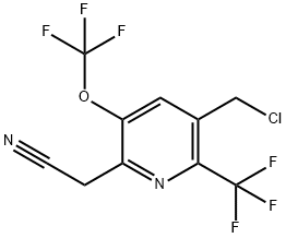 3-(Chloromethyl)-5-(trifluoromethoxy)-2-(trifluoromethyl)pyridine-6-acetonitrile 结构式