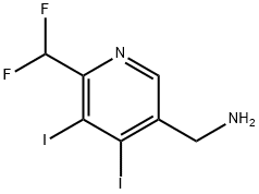 5-(Aminomethyl)-2-(difluoromethyl)-3,4-diiodopyridine 结构式