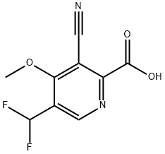 3-Cyano-5-(difluoromethyl)-4-methoxypyridine-2-carboxylic acid 结构式