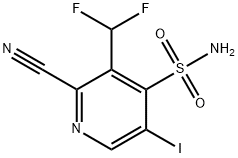 2-Cyano-3-(difluoromethyl)-5-iodopyridine-4-sulfonamide 结构式