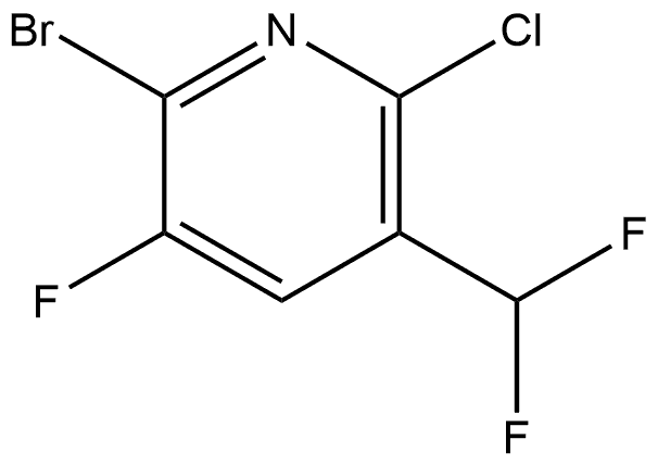 2-溴-6-氯-5-(二氟甲基)-3-氟吡啶 结构式