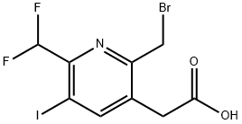 2-(Bromomethyl)-6-(difluoromethyl)-5-iodopyridine-3-acetic acid 结构式