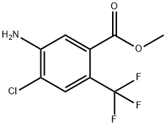 Benzoic acid, 5-amino-4-chloro-2-(trifluoromethyl)-, methyl ester 结构式