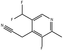 5-(Difluoromethyl)-3-fluoro-2-methylpyridine-4-acetonitrile 结构式