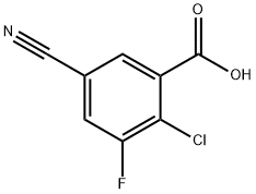2-氯-5-氰基-3-氟苯甲酸 结构式