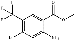 2-氨基-4-溴-5-(三氟甲基)苯甲酸甲酯 结构式