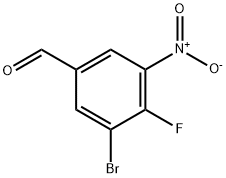 Benzaldehyde, 3-bromo-4-fluoro-5-nitro- 结构式
