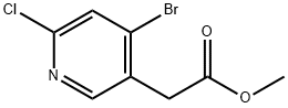 2-(4-溴-6-氯吡啶-3-基)乙酸甲酯 结构式