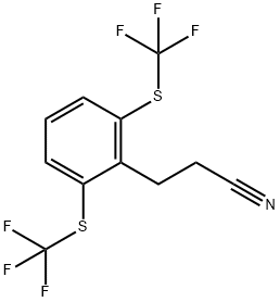 (2,6-Bis(trifluoromethylthio)phenyl)propanenitrile 结构式