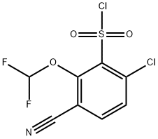 6-Chloro-3-cyano-2-(difluoromethoxy)benzenesulfonylchloride 结构式