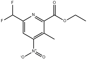 Ethyl 6-(difluoromethyl)-3-methyl-4-nitropyridine-2-carboxylate 结构式