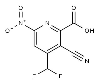 3-Cyano-4-(difluoromethyl)-6-nitropyridine-2-carboxylic acid 结构式