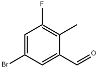 5-溴-3-氟-2-甲基苯甲醛 结构式