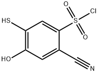 2-Cyano-4-hydroxy-5-mercaptobenzenesulfonylchloride 结构式