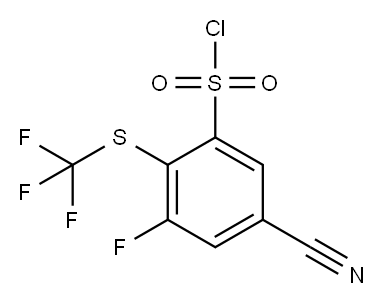 5-Cyano-3-fluoro-2-(trifluoromethylthio)benzenesulfonylchloride 结构式