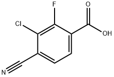 3-氯-4-氰基-2-氟苯甲酸 结构式