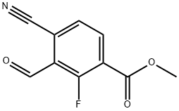 4-氰基-2-氟-3-甲酰基苯甲酸甲酯 结构式