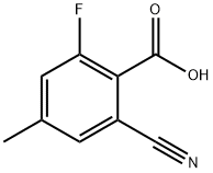 2-氰基-6-氟-4-甲基苯甲酸 结构式