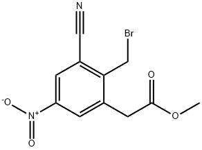 Methyl 2-bromomethyl-3-cyano-5-nitrophenylacetate 结构式