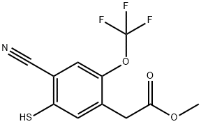 Methyl 4-cyano-5-mercapto-2-(trifluoromethoxy)phenylacetate 结构式