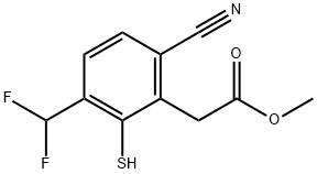 Methyl 6-cyano-3-difluoromethyl-2-mercaptophenylacetate 结构式