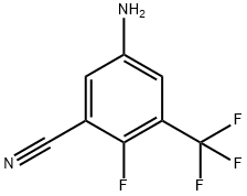 5-氨基-2-氟-3-(三氟甲基)苄腈 结构式
