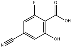 4-氰基-2-氟-6-羟基苯甲酸 结构式