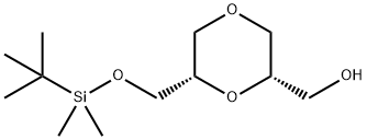 ((2S,6S)-6-(((叔丁基二甲基甲硅烷基)氧基)甲基)-1,4-二氧杂环己烷-2-基)甲醇 结构式