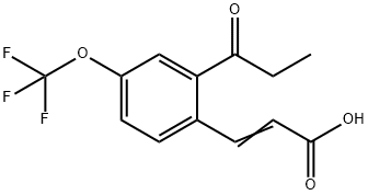 2-Propionyl-4-(trifluoromethoxy)cinnamic acid 结构式