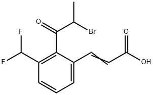 2-(2-Bromopropanoyl)-3-(difluoromethyl)cinnamic acid 结构式