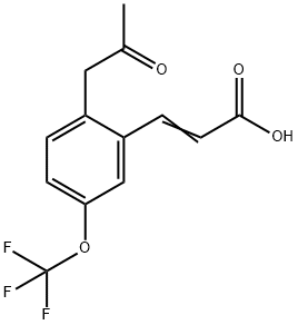 2-(2-Oxopropyl)-5-(trifluoromethoxy)cinnamic acid 结构式