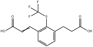 3-(2-Carboxyethyl)-2-(trifluoromethylthio)cinnamic acid 结构式