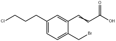 2-(Bromomethyl)-5-(3-chloropropyl)cinnamic acid 结构式