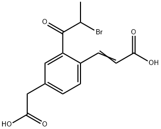 2-(2-Bromopropanoyl)-4-(carboxymethyl)cinnamic acid 结构式