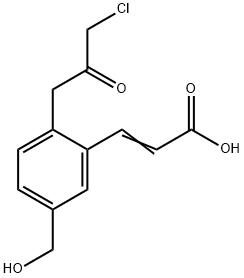 2-(3-Chloro-2-oxopropyl)-5-(hydroxymethyl)cinnamic acid 结构式