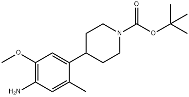 4-(4-氨基-5-甲氧基-2-甲基苯基)哌啶-1-羧酸叔丁酯 结构式