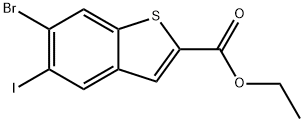 6-溴-5-碘-苯并[B]噻吩-2-羧酸乙酯 结构式