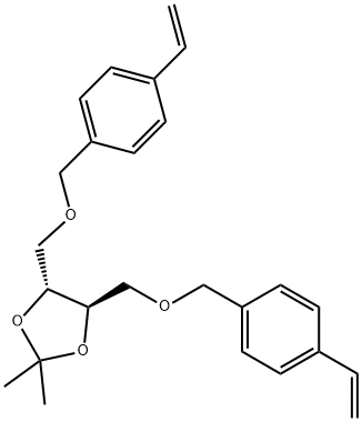 (4R,5R)- 4,5-双[[(4-乙烯基苯基)甲氧基]甲基]-2,2-二甲基-1,3-二氧杂环戊烷 结构式