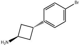 Cyclobutanamine, 3-(4-bromophenyl)-, trans- 结构式