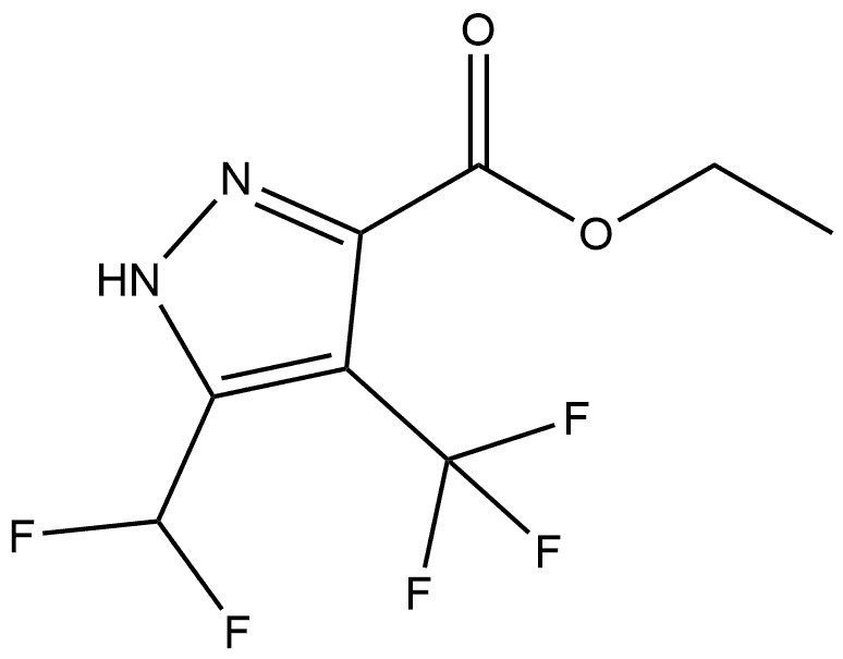 5-(二氟甲基)-4-(三氟甲基)-1H-吡唑-3-羧酸乙酯 结构式