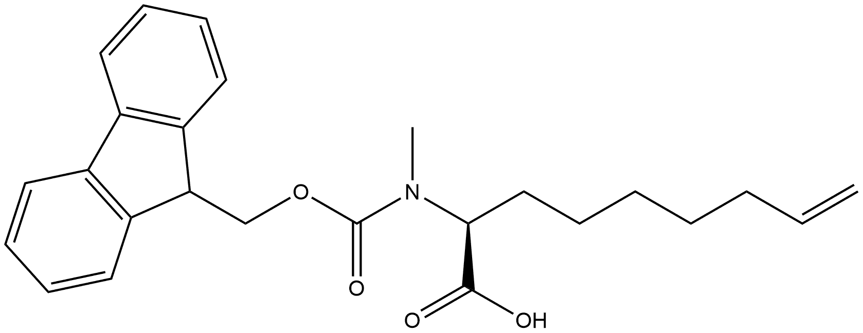 (S)-2-((((9H-fluoren-9-yl)methoxy)carbonyl)(methyl)amino)non-8-enoic acid 结构式