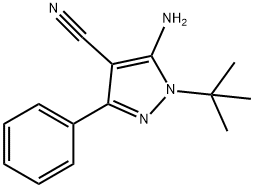 1H-Pyrazole-4-carbonitrile, 5-amino-1-(1,1-dimethylethyl)-3-phenyl- 结构式