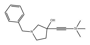 1-苄基-3-((三甲基甲硅烷基)乙炔基)吡咯烷-3-醇 结构式