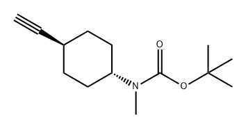 (反-4-乙炔基环己基)(甲基)氨基甲酸叔丁酯 结构式