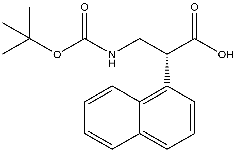 (S)-3-((叔丁氧基羰基)氨基)-2-(萘-1-基)丙酸 结构式