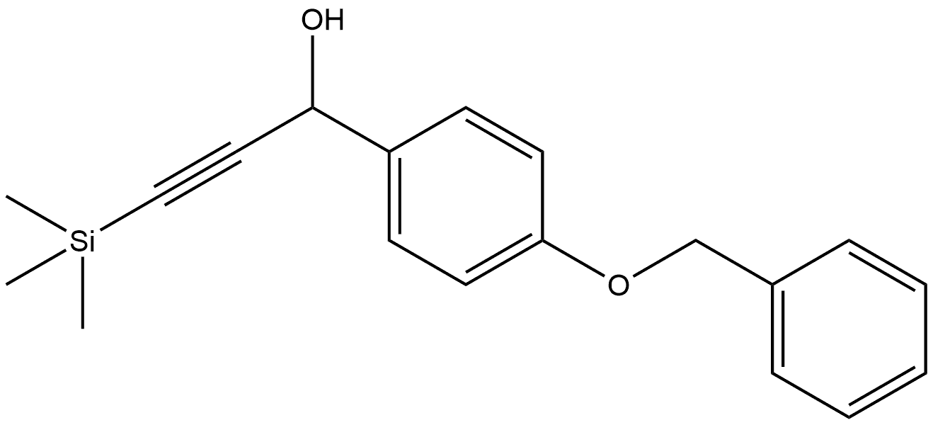 4-(Phenylmethoxy)-α-[2-(trimethylsilyl)ethynyl]benzenemethanol 结构式