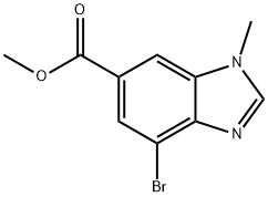 4-溴-1-甲基-1H-苯并[D]咪唑-6-羧酸甲酯 结构式